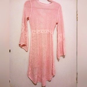 Open weave Peach bathing suit cover up